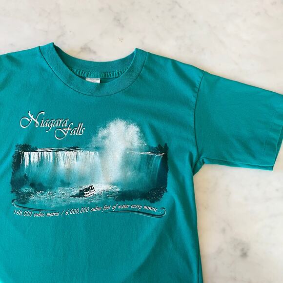 Vintage Kids' Niagara Falls Canada Teal T Shirt / Kid's M/L / 8 - 10 - Picture 4 of 6